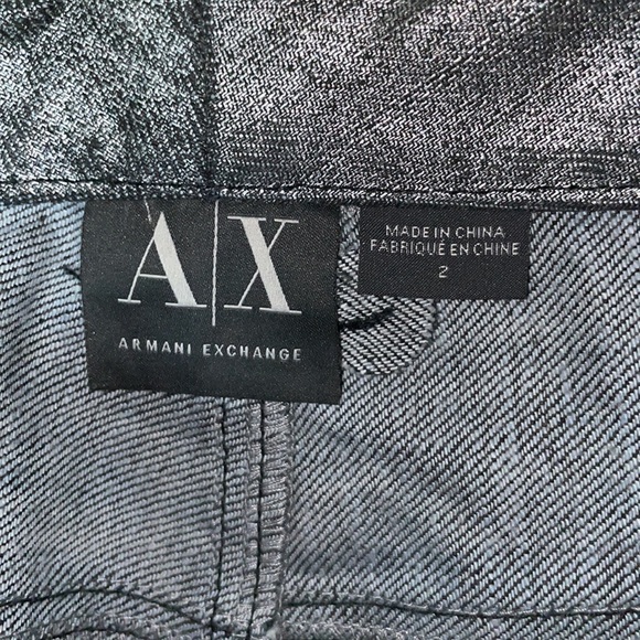 Armani Exchange Silver Denim Mini Skirt - Picture 2 of 5